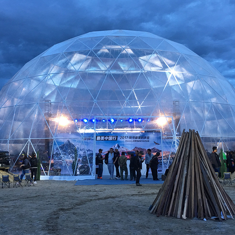 Clear Geodesic Dome Tent With Luxury And Popular Light Show For Celebration